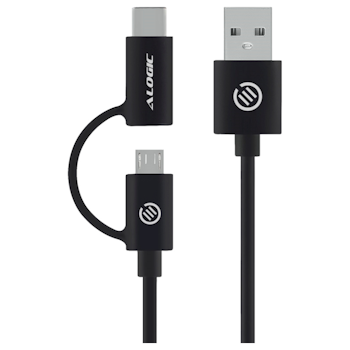 Product image of EX-DEMO ALOGIC USB 2.0 Type-A to USB Type-C/Micro B Combo Cable 1m - Click for product page of EX-DEMO ALOGIC USB 2.0 Type-A to USB Type-C/Micro B Combo Cable 1m