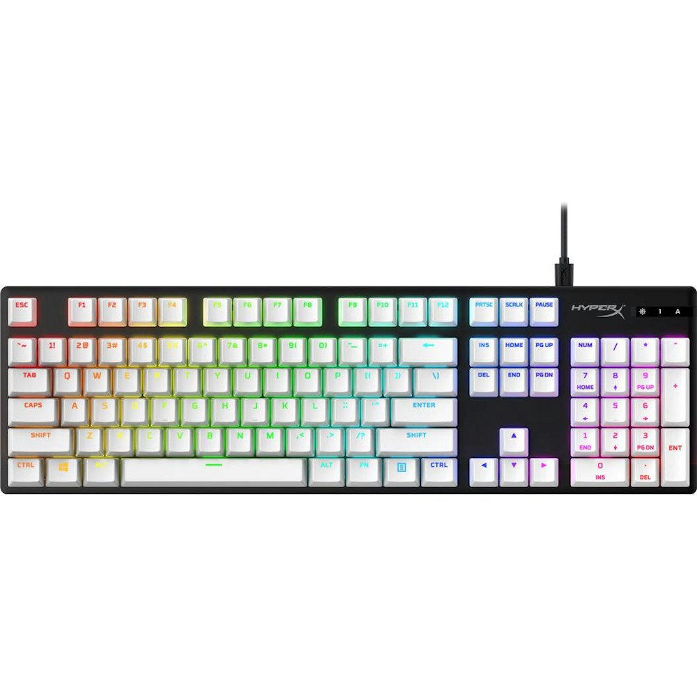 A large main feature product image of HyperX PBT Keycaps - Full Set (White)