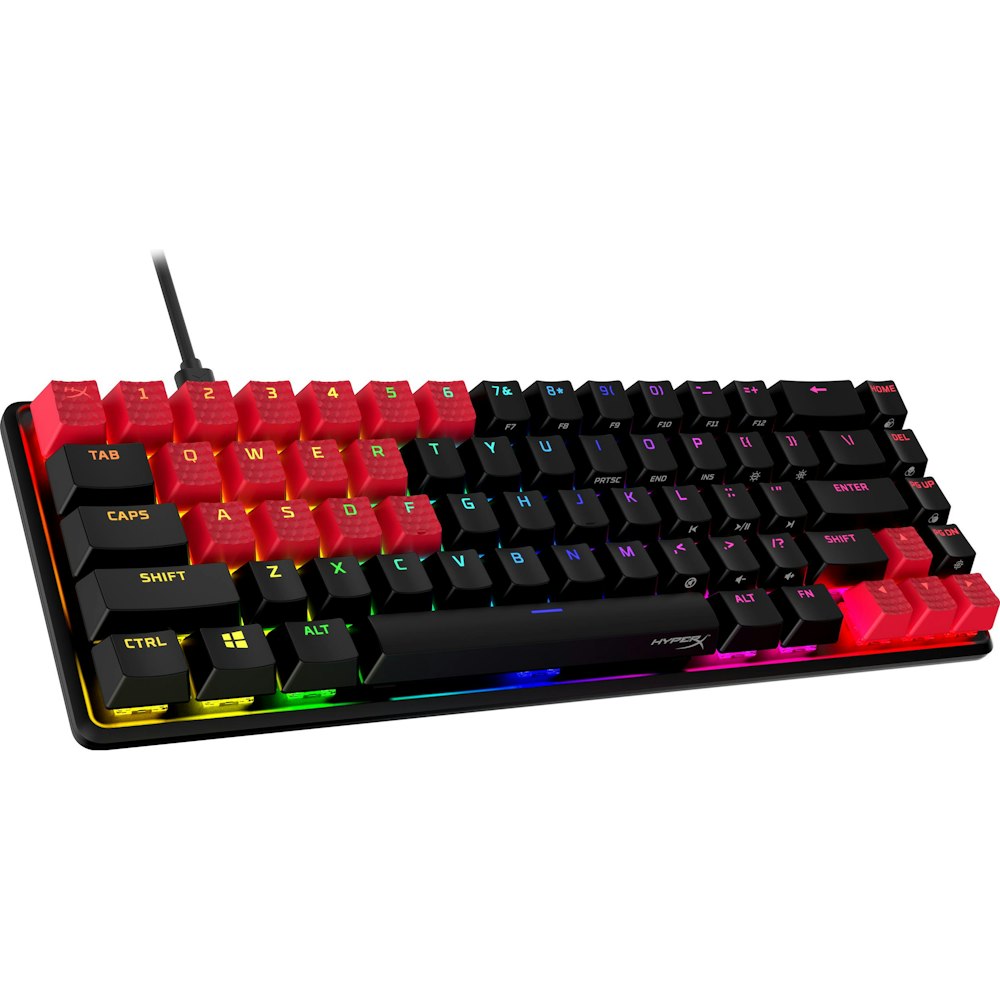A large main feature product image of HyperX Rubber Keycaps - Accent Set (Red)