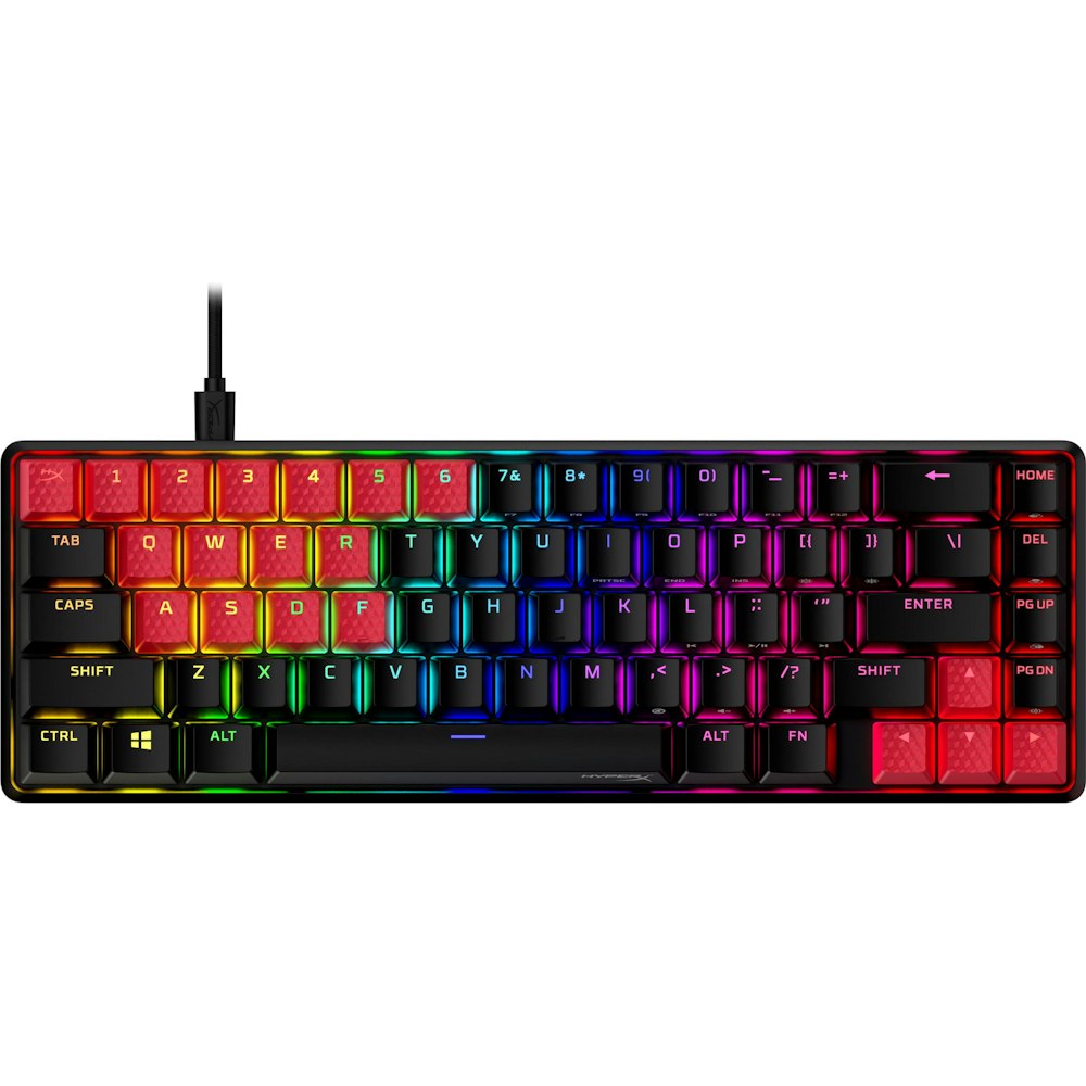 A large main feature product image of HyperX Rubber Keycaps - Accent Set (Red)