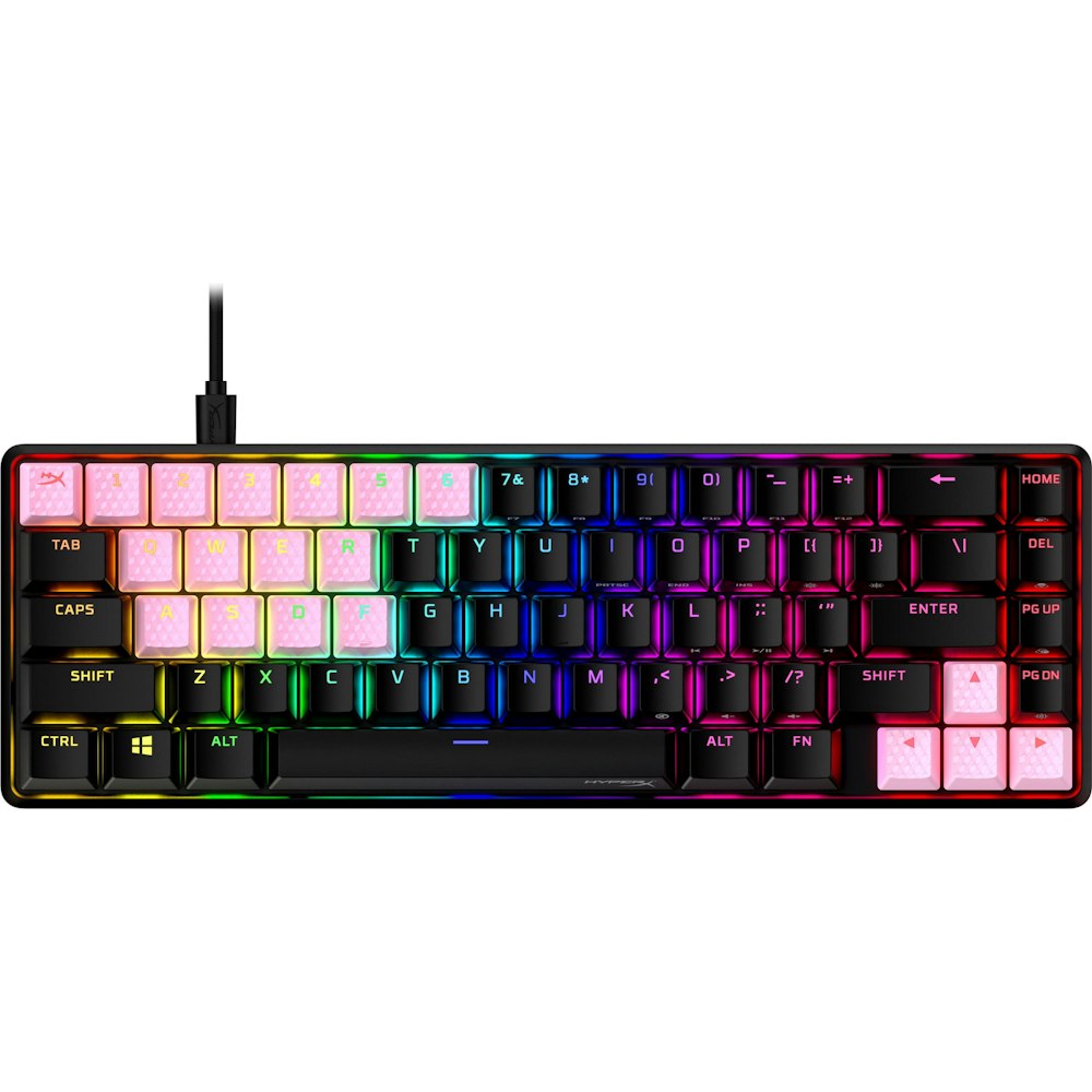 A large main feature product image of HyperX Rubber Keycaps - Accent Set (Pink)