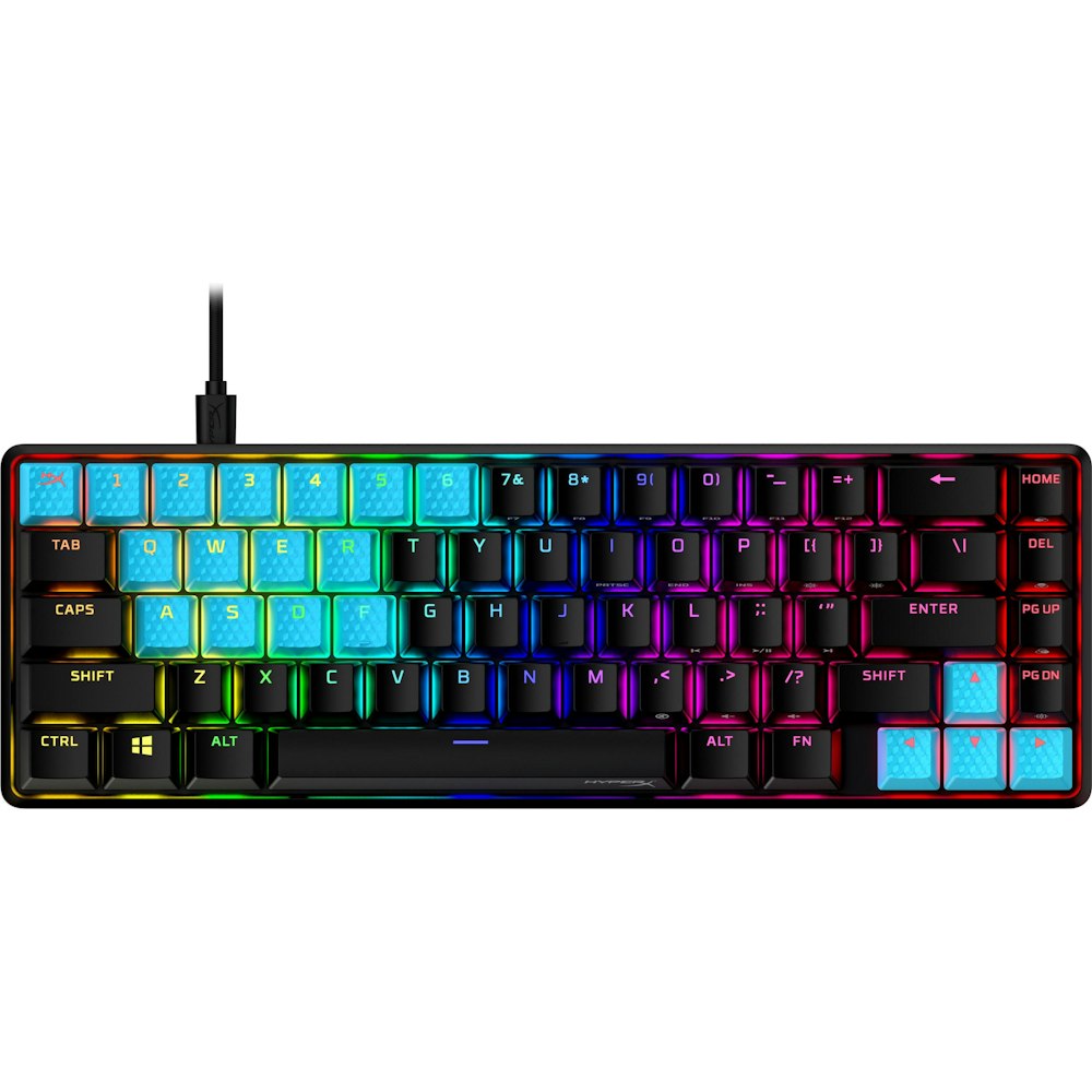 A large main feature product image of HyperX Rubber Keycaps - Accent Set (Blue)