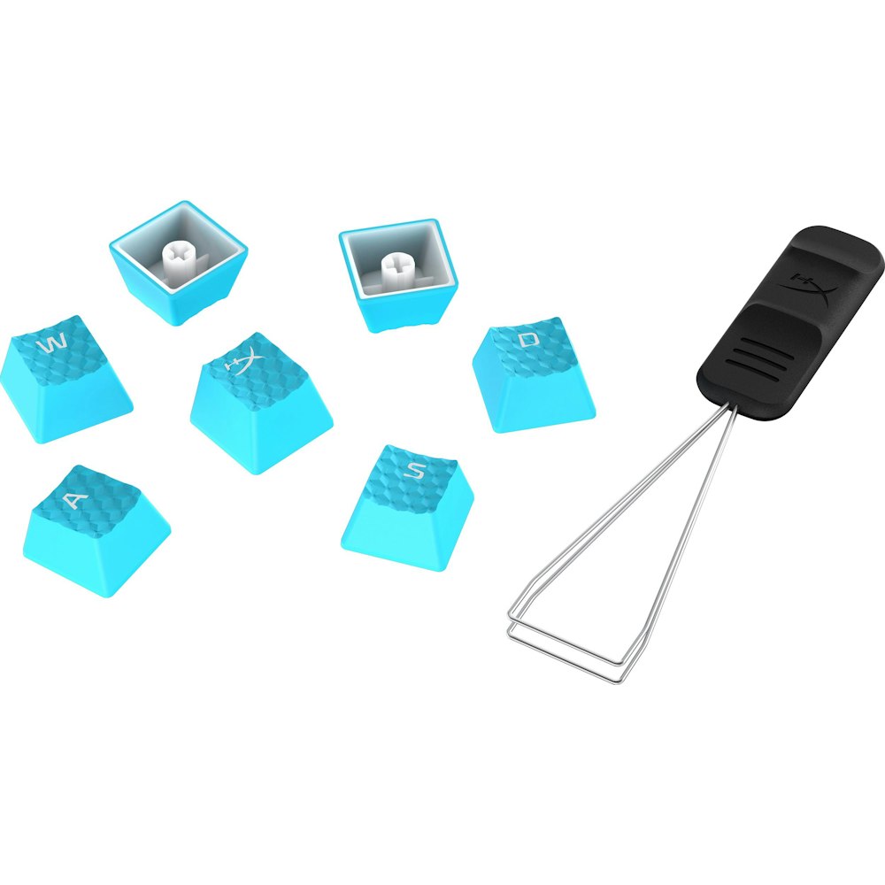A large main feature product image of HyperX Rubber Keycaps - Accent Set (Blue)