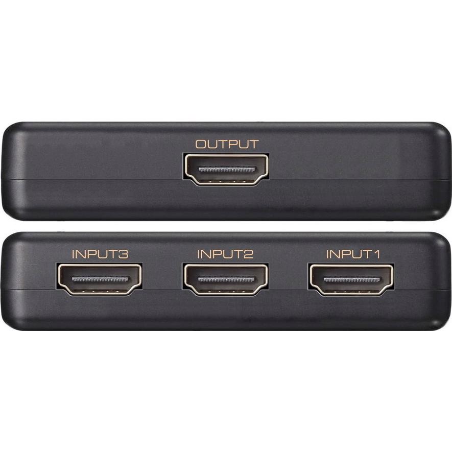 A large main feature product image of Simplecom CM303 3 Way HDMI 2.0 Switch 3 In 1 Out Splitter HDCP 2.0 4K 60Hz HDR