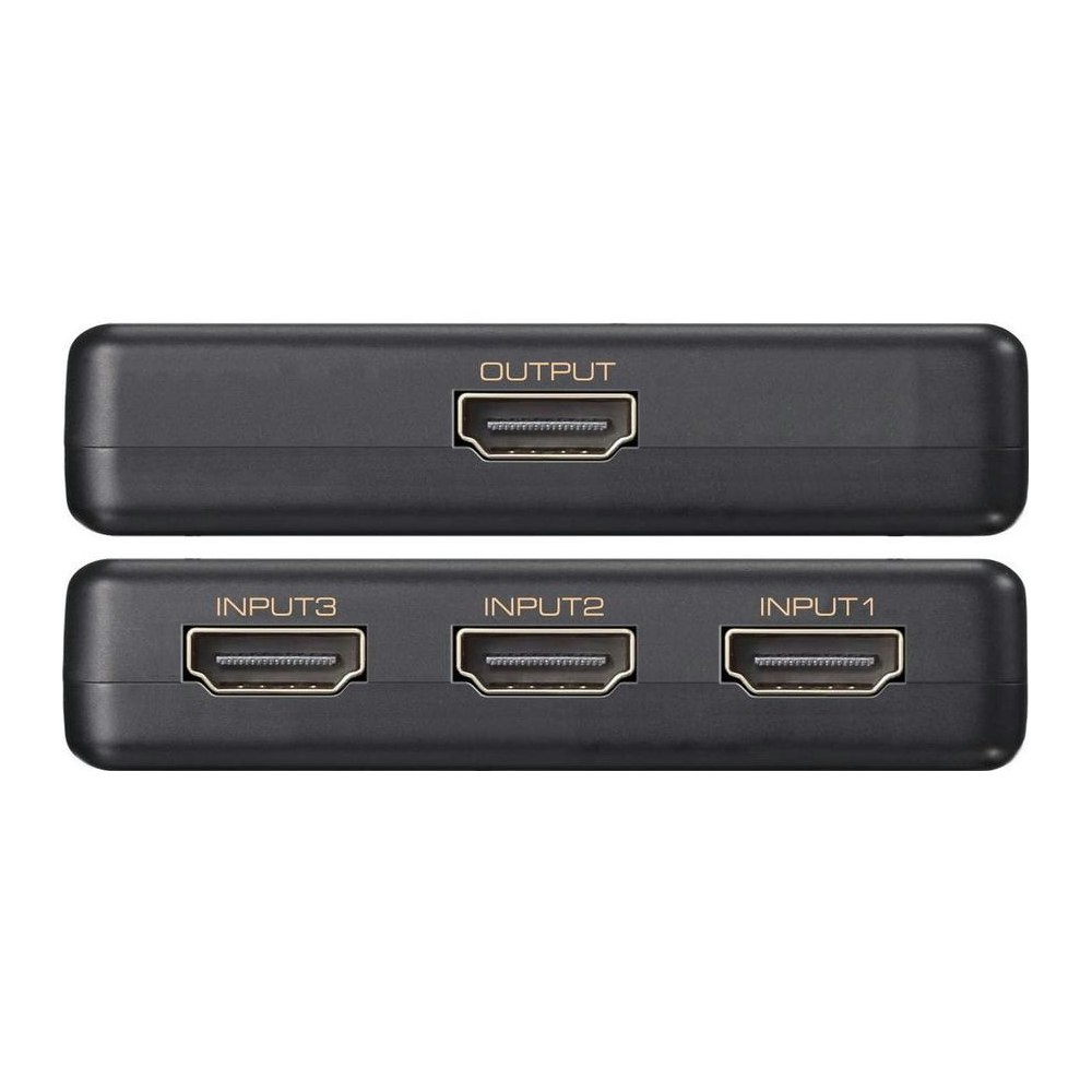 A large main feature product image of Simplecom CM303 3 Way HDMI 2.0 Switch 3 In 1 Out Splitter HDCP 2.0 4K 60Hz HDR