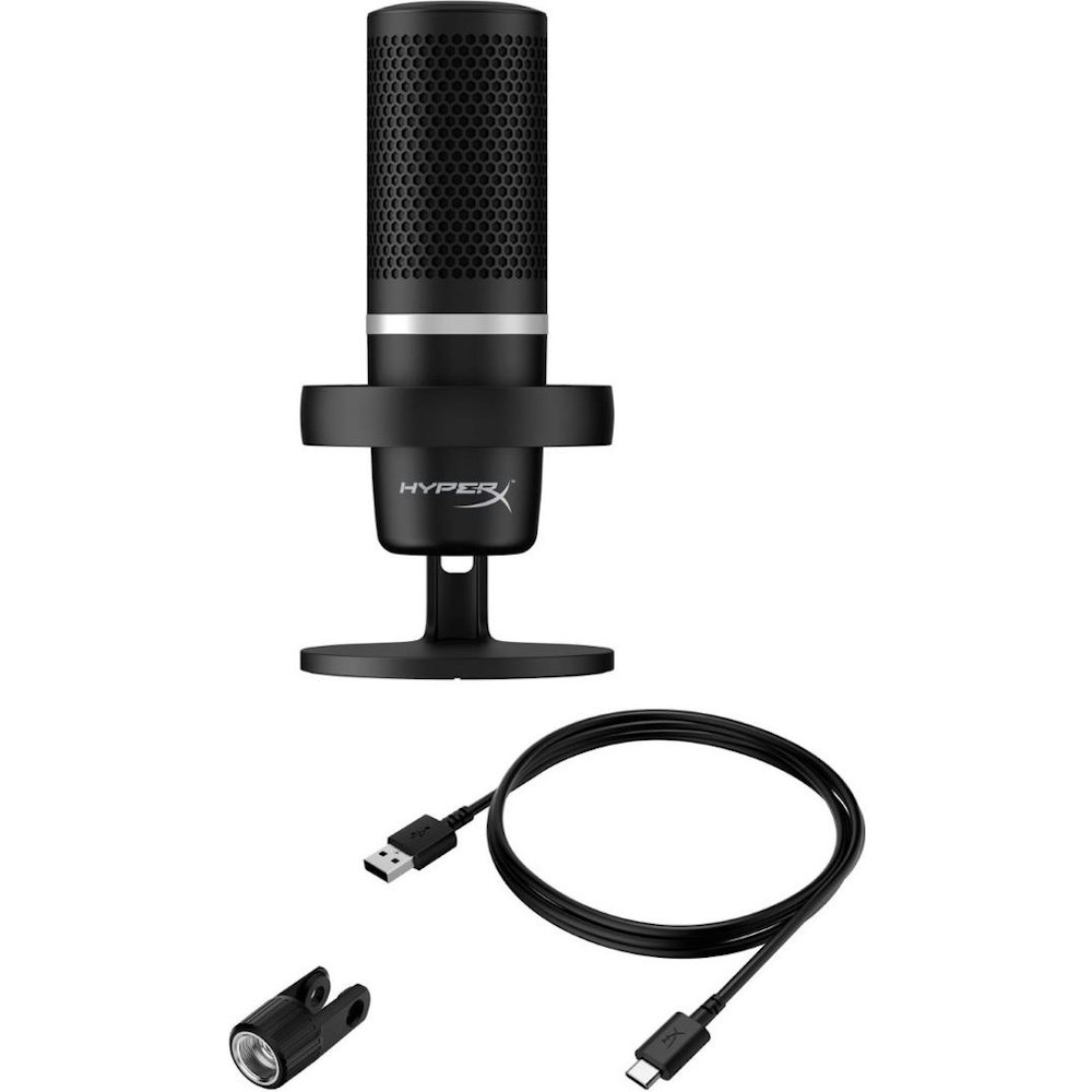 A large main feature product image of HyperX DuoCast - RGB Condenser Microphone