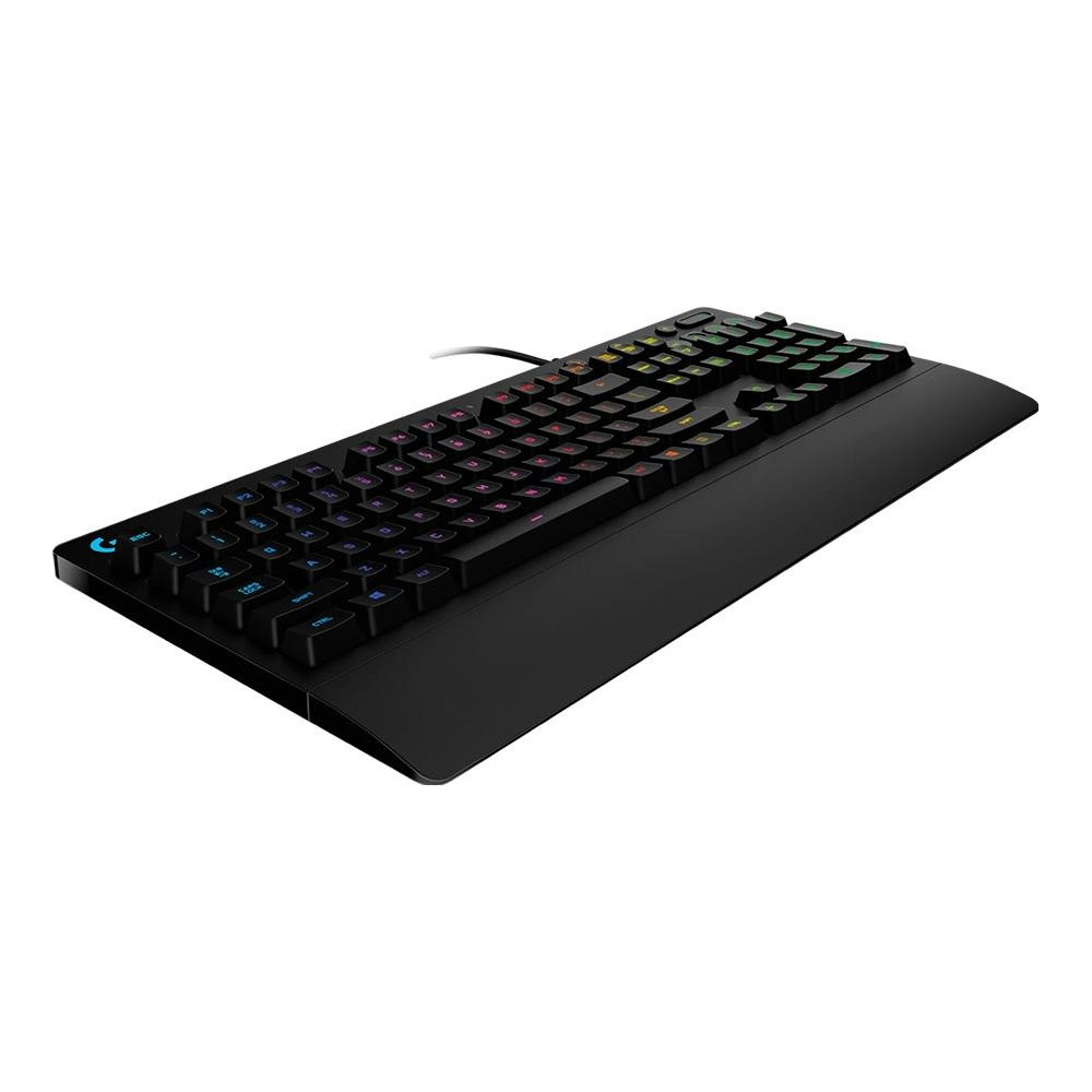 A large main feature product image of Logitech G213 Prodigy Gaming Keyboard with RGB