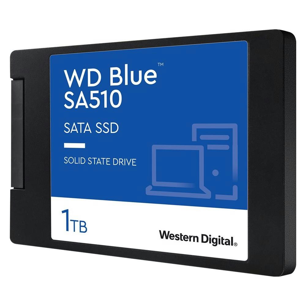 A large main feature product image of WD Blue SA510 SATA III 2.5" SSD - 1TB