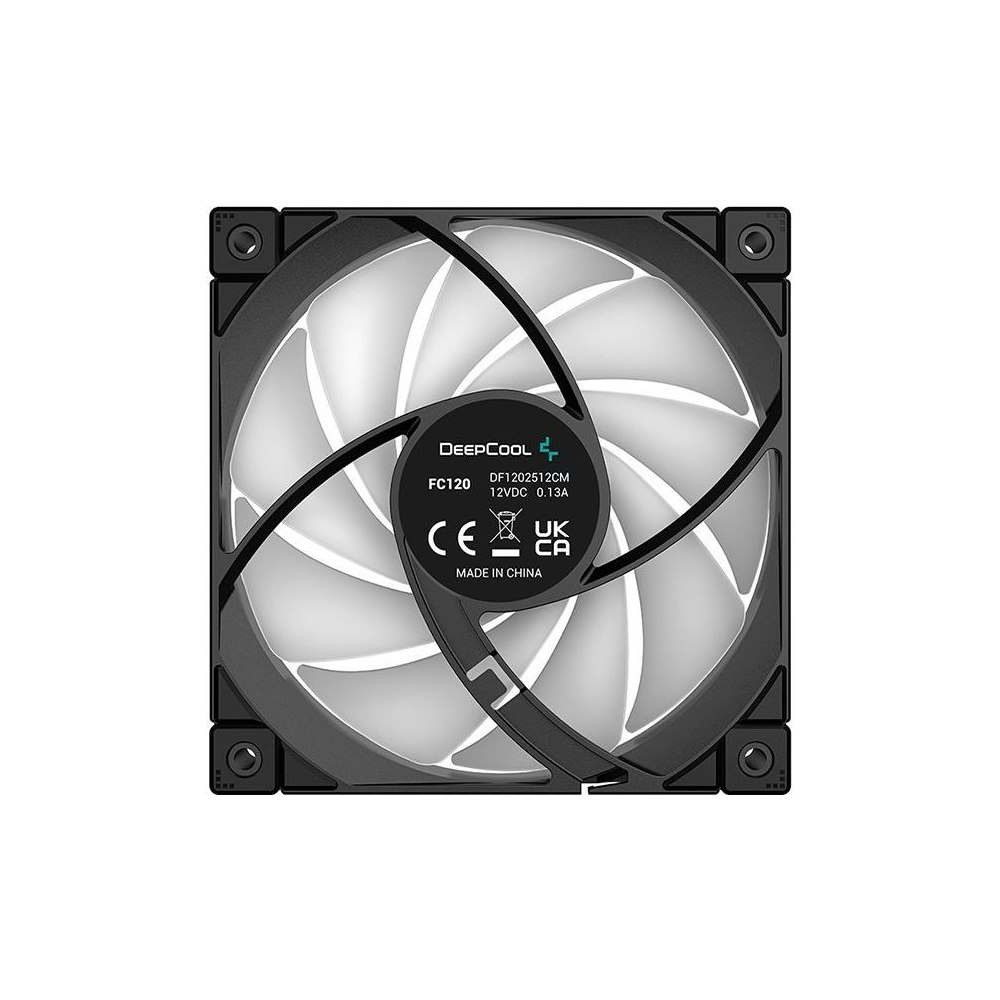 A large main feature product image of DeepCool FC120 120mm ARGB PWM Fan Black - 3 Pack