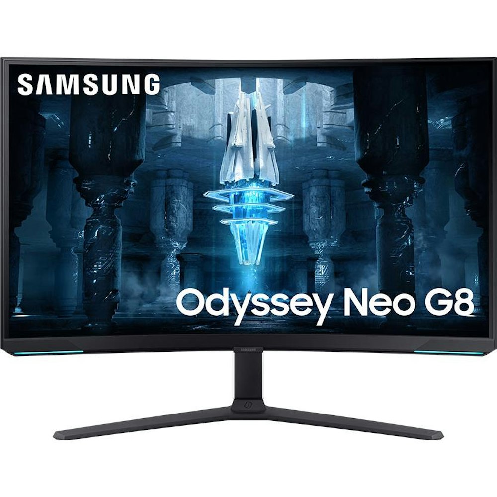 A large main feature product image of Samsung Odyssey Neo G85B 32" Curved 4K 240Hz VA Monitor
