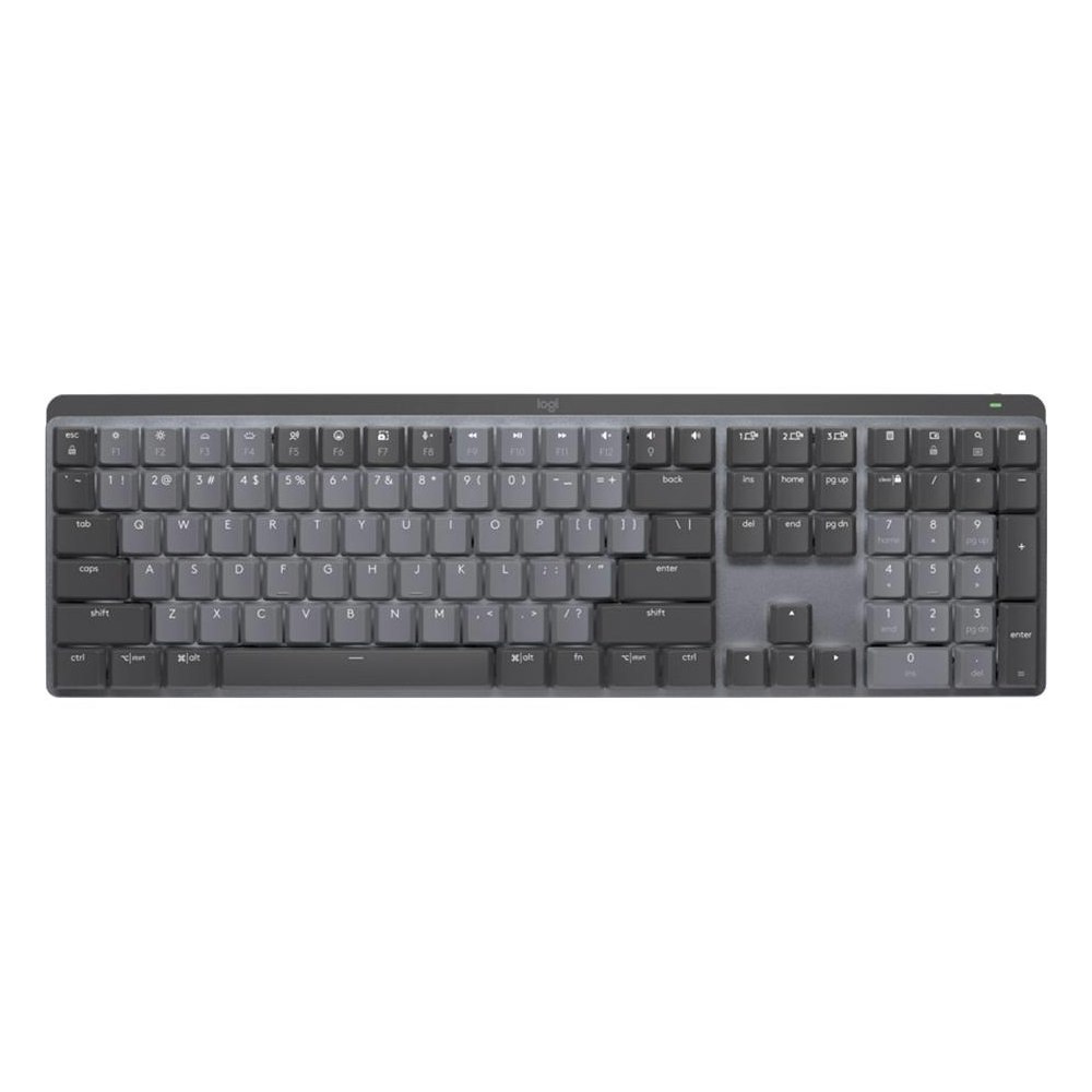 A large main feature product image of Logitech MX Mechanical Wireless Keyboard - Clicky