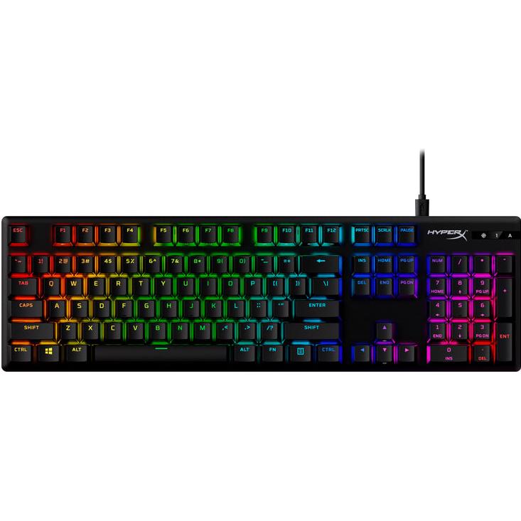A large main feature product image of HyperX Alloy Origins PBT HX - Fullsize Mechanical Keyboard (HyperX Aqua Switch)