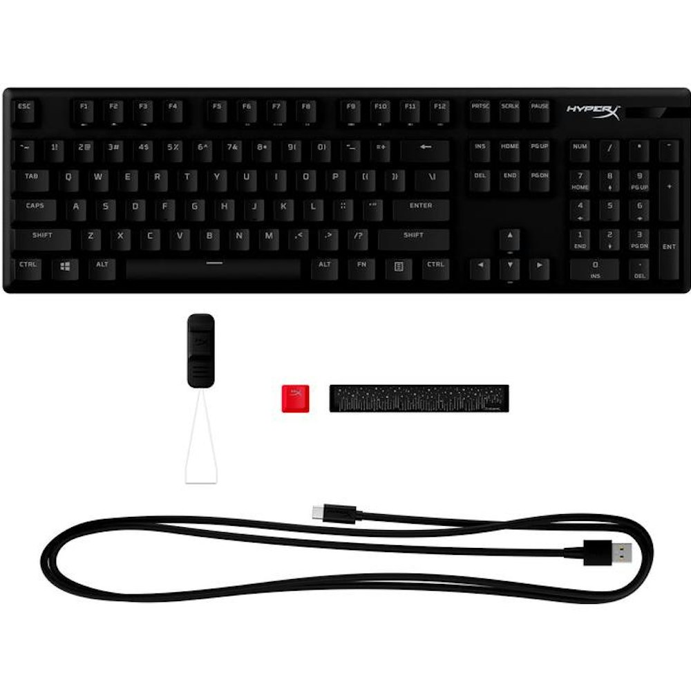 A large main feature product image of HyperX Alloy Origins PBT HX - Fullsize Mechanical Keyboard (HyperX Red Switch)