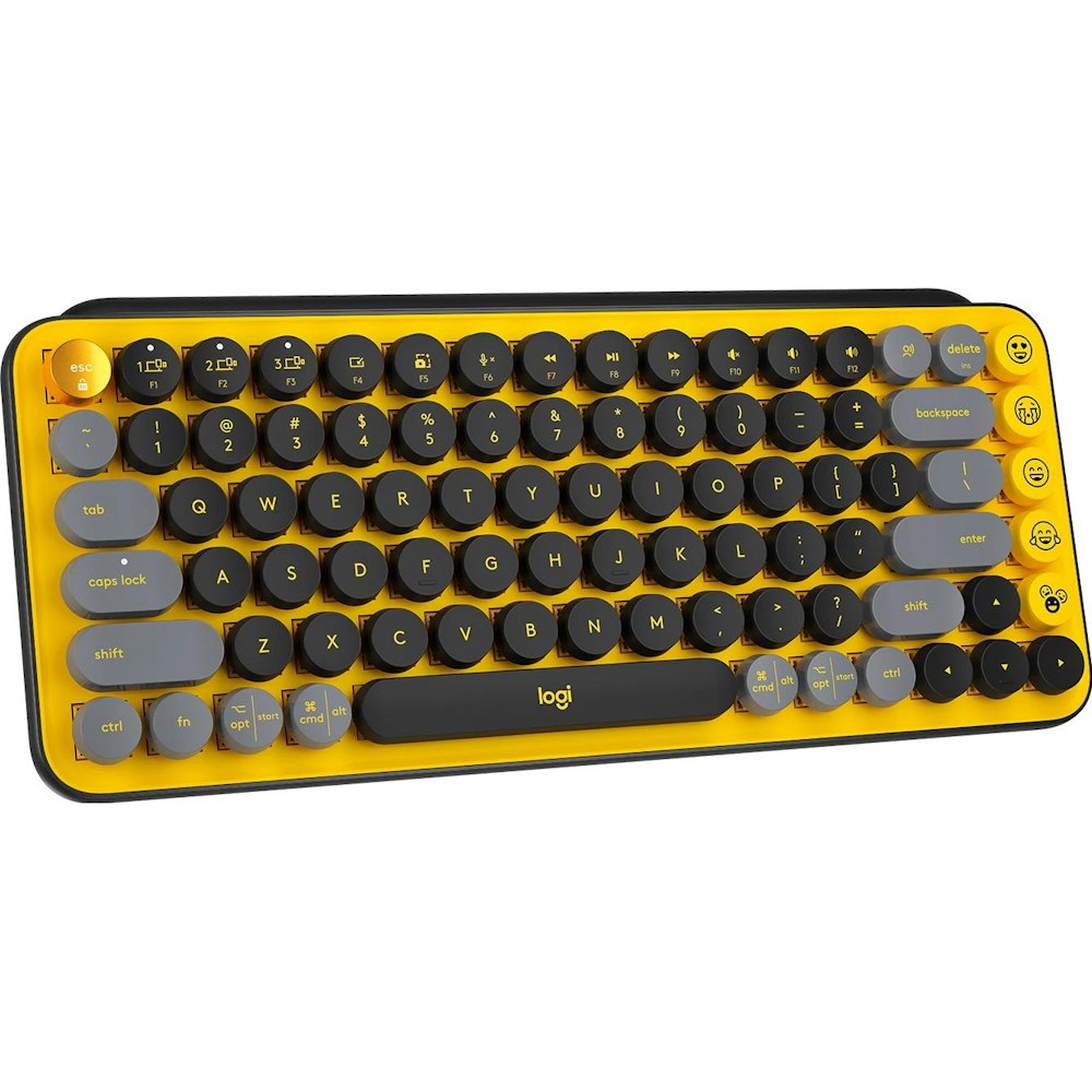 A large main feature product image of Logitech POP Keys Wireless Mechanical Emoji Keyboard - Blast