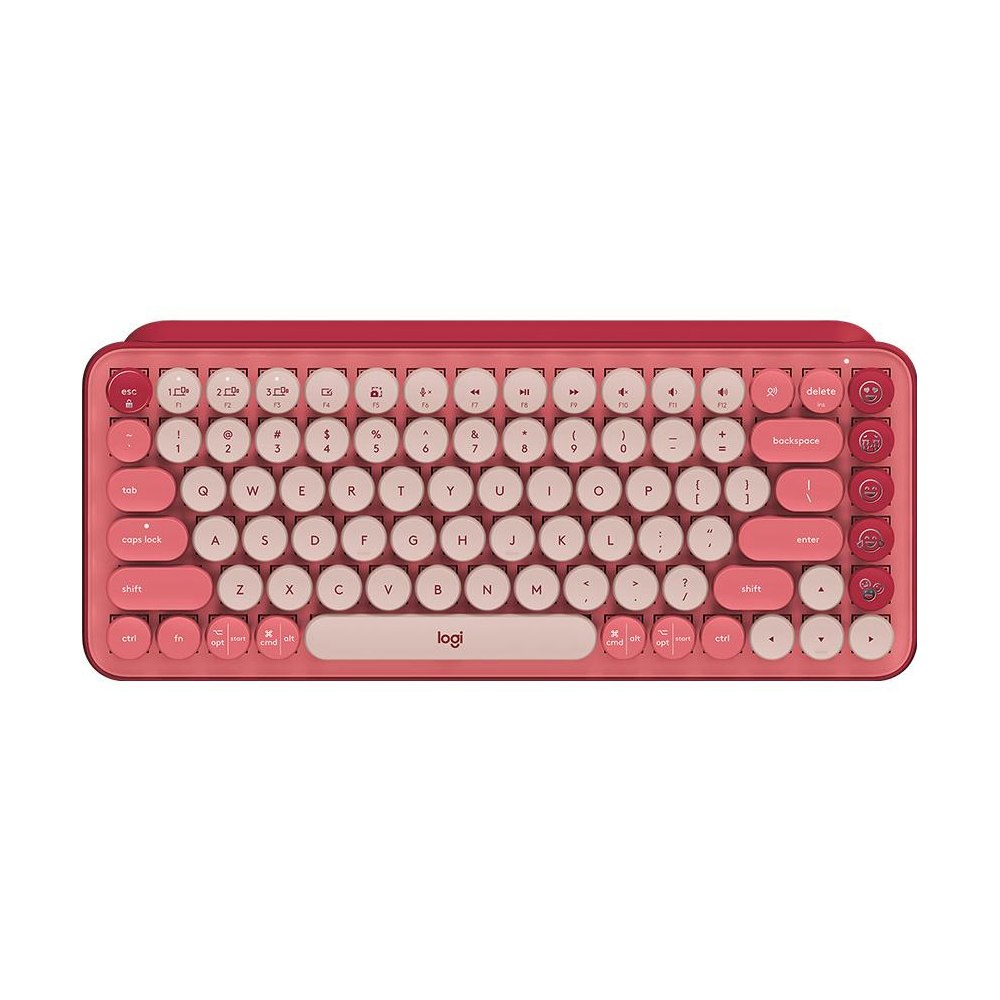 A large main feature product image of Logitech POP Keys Wireless Mechanical Emoji Keyboard - Heartbreaker