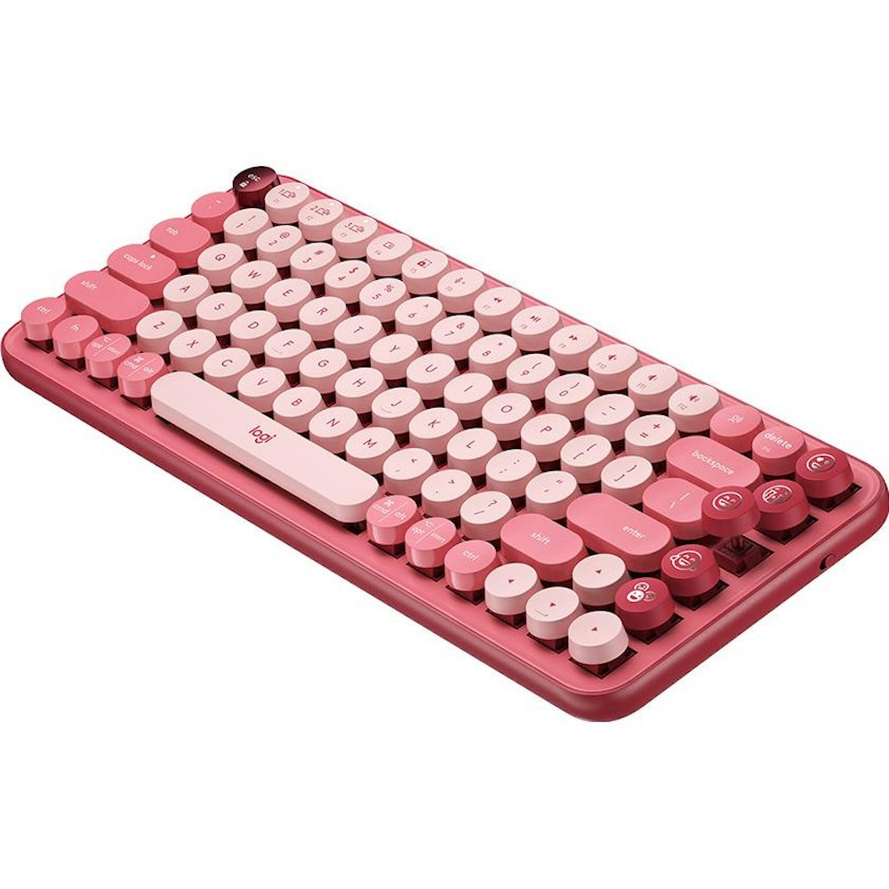 A large main feature product image of Logitech POP Keys Wireless Mechanical Emoji Keyboard - Heartbreaker