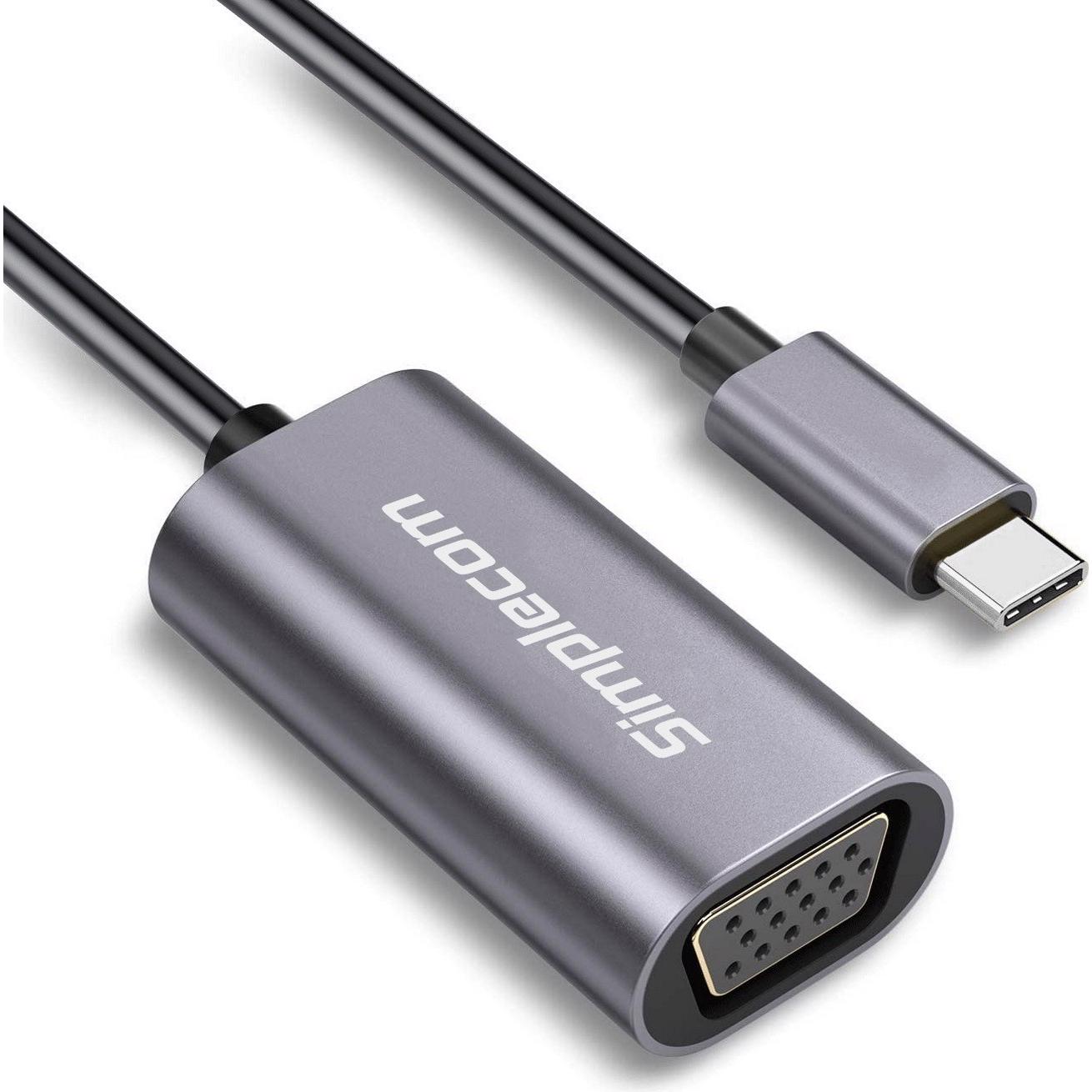 A large main feature product image of Simplecom DA104 USB Type-C to VGA Adapter Full HD 1080p