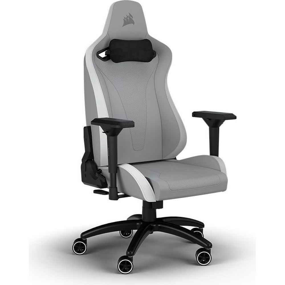 Corsair Gaming Chair – Plush Leatherette – Light Grey/White | PLE Computers