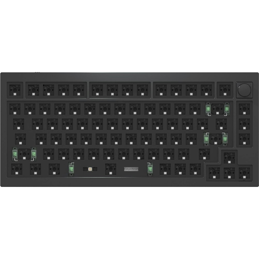 A large main feature product image of Keychron Q1 V2 RGB 75% Hot-Swappable Mechanical Keyboard - Carbon Black (Brown Switch)
