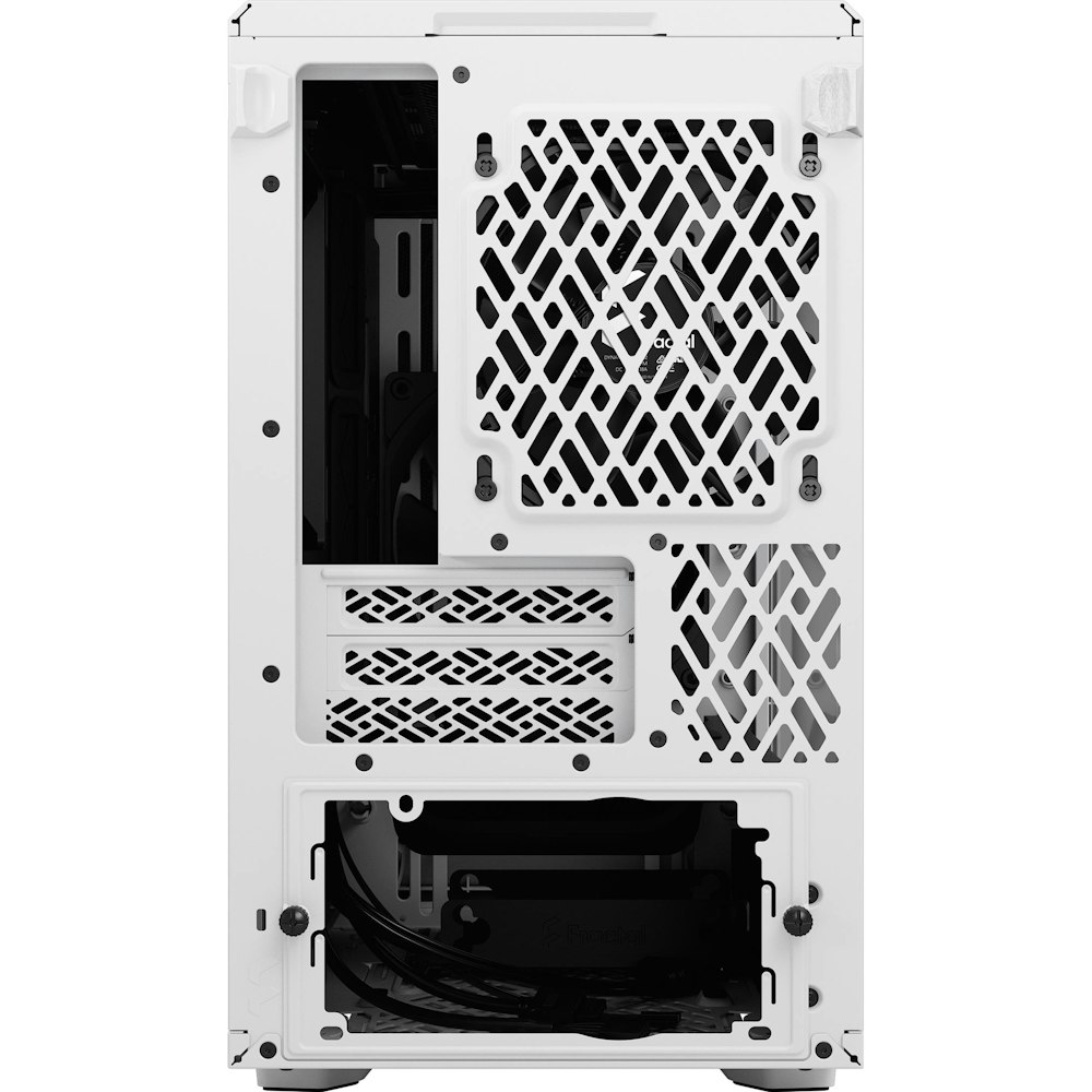 A large main feature product image of Fractal Design Meshify 2 Nano White Tempered Glass Clear Tint Mini ITX Case