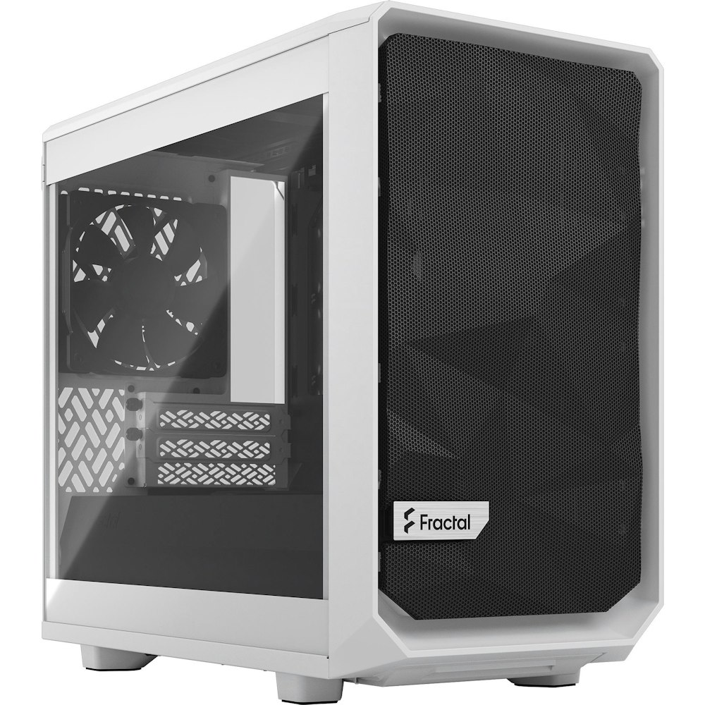 A large main feature product image of Fractal Design Meshify 2 Nano TG Clear Tint SFF Case - White
