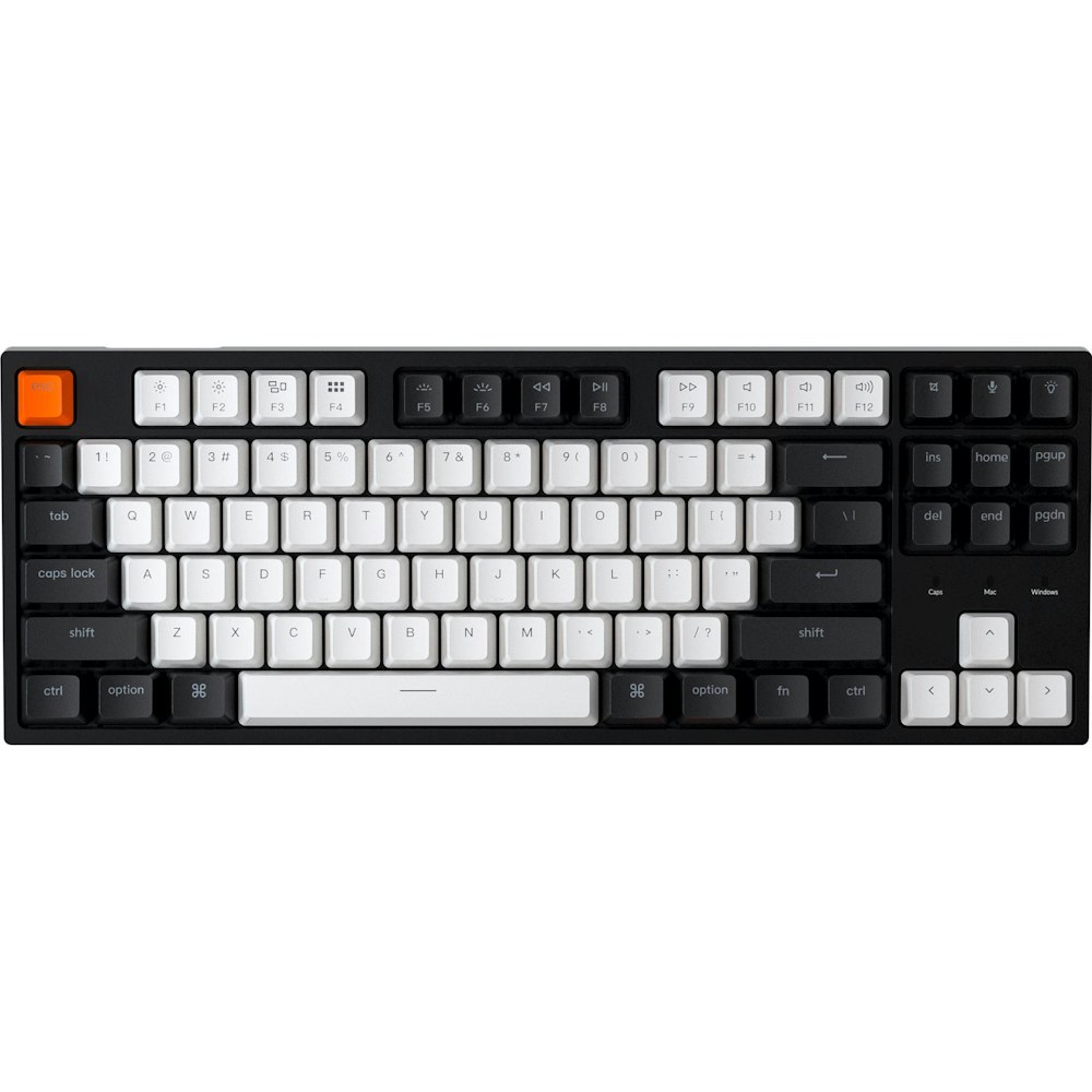 A large main feature product image of Keychron C1 RGB TKL Mechanical Keyboard - Black (Brown Switch)