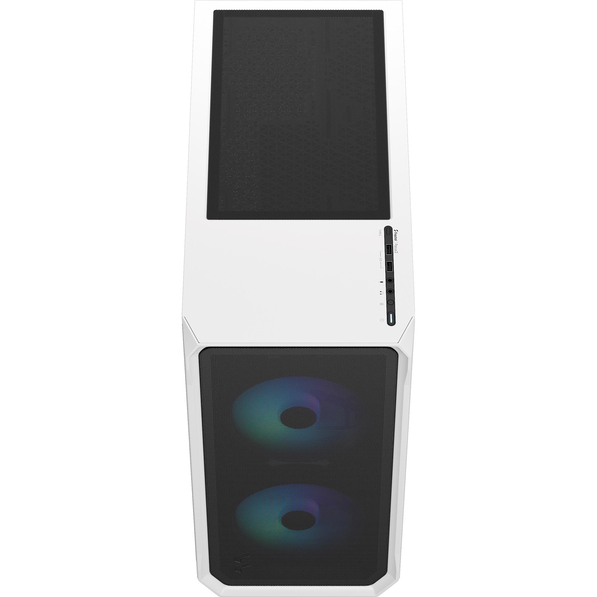 A large main feature product image of Fractal Design Focus 2 RGB TG Clear Tint Mid Tower Case (White)