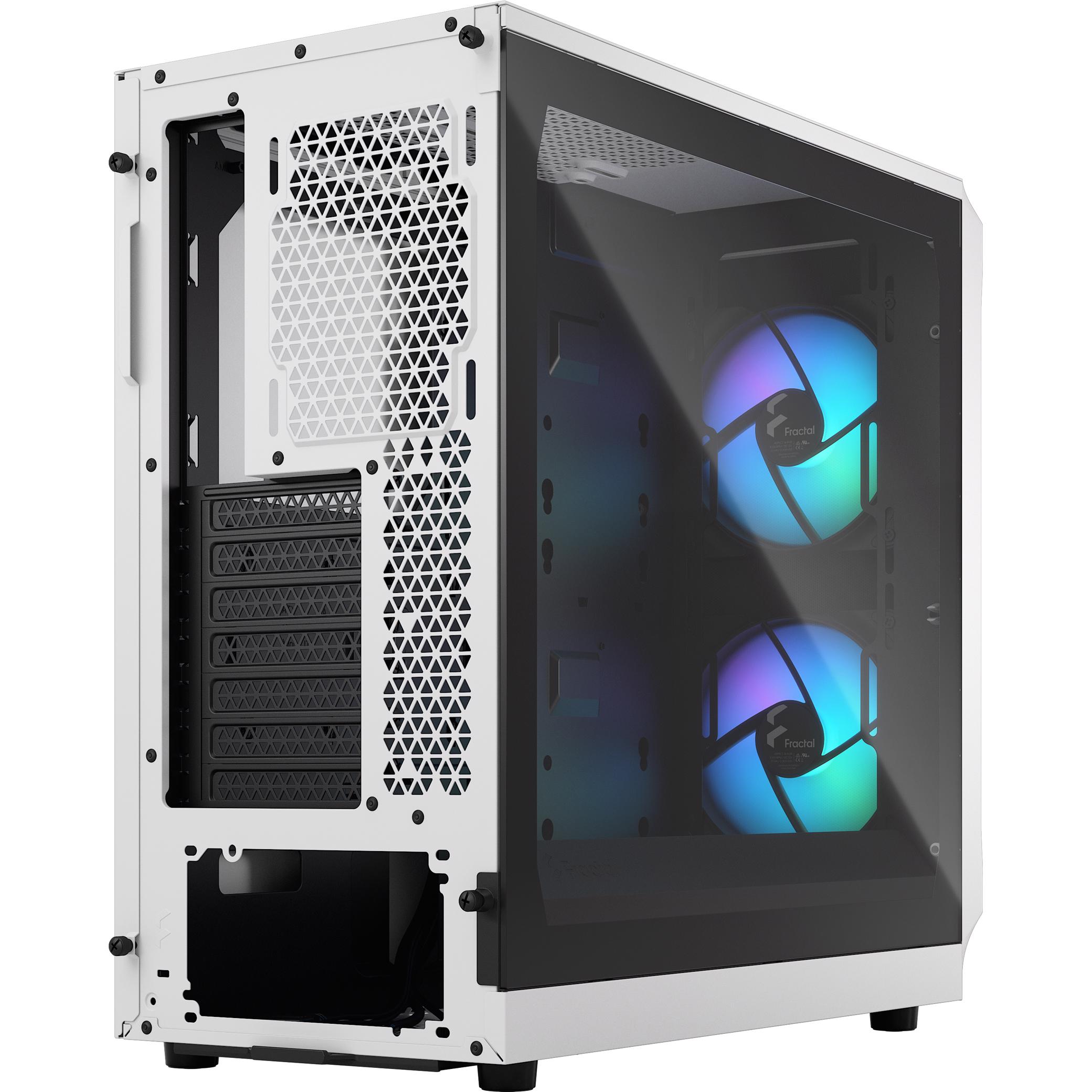 A large main feature product image of Fractal Design Focus 2 RGB TG Clear Tint Mid Tower Case (White)
