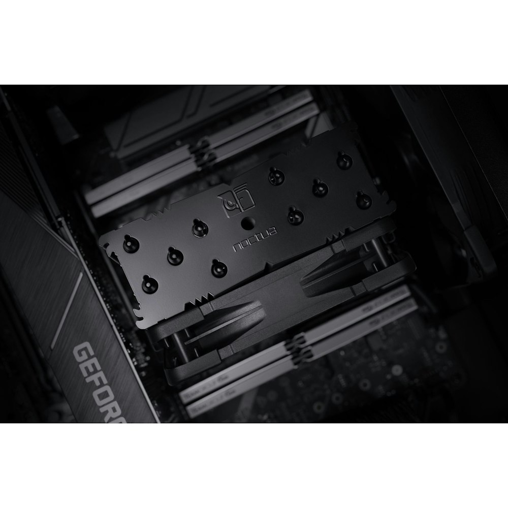 A large main feature product image of Noctua NH-U12S Chromax Black - Multi-Socket CPU Cooler