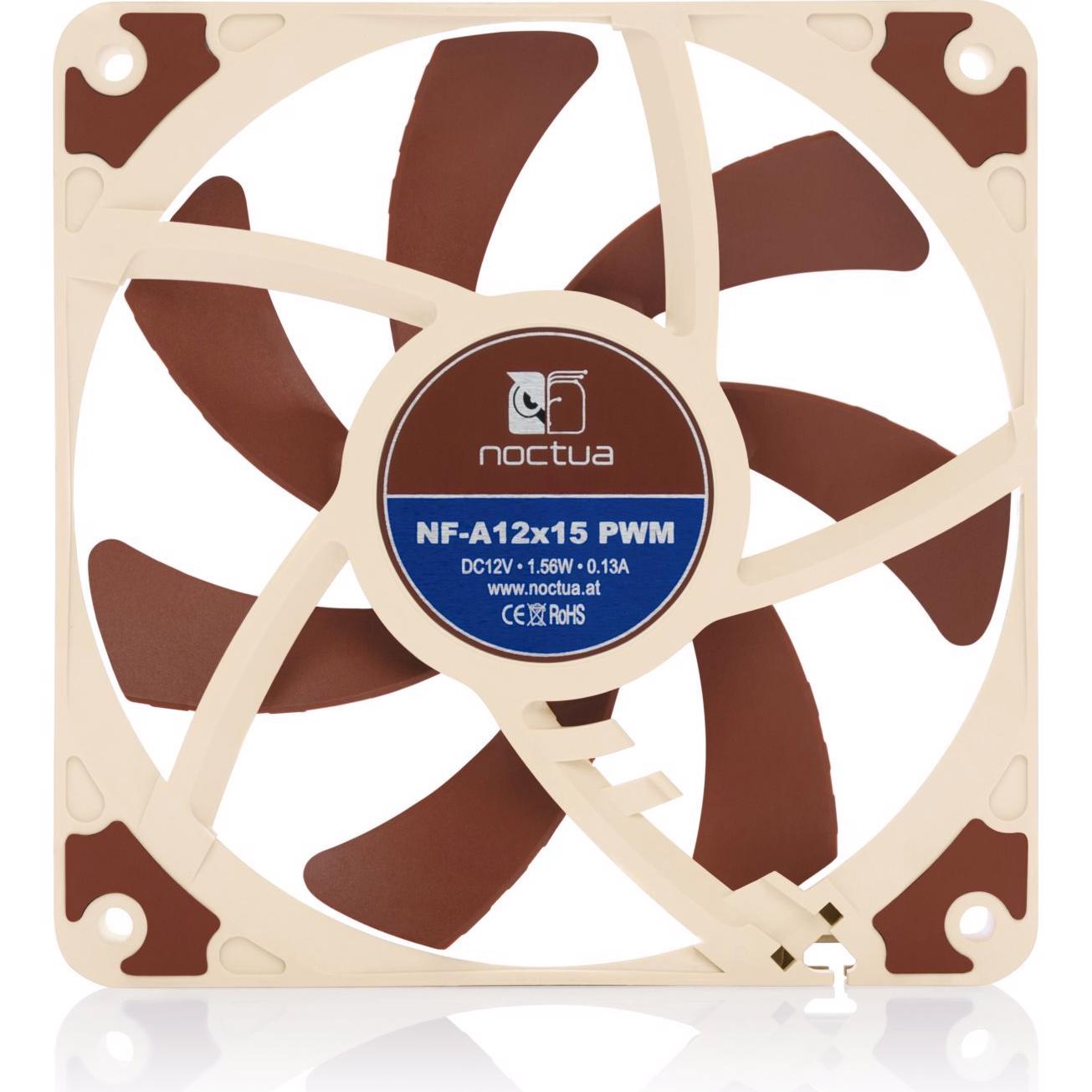 A large main feature product image of Noctua NF-A12x15 PWM - 120mm x 15mm 1850RPM Slim Cooling Fan