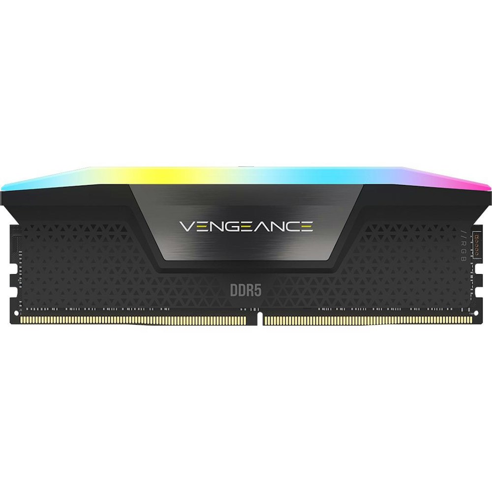 A large main feature product image of Corsair 32GB Kit (2x16GB) DDR5 Vengeance RGB C40 5200MT/s - Black