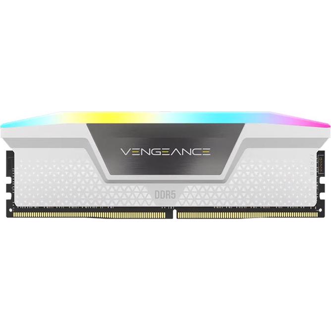 A large main feature product image of Corsair Vengeance RGB 32GB Kit (2x16GB) XMP DDR5-5200 C40 (White)