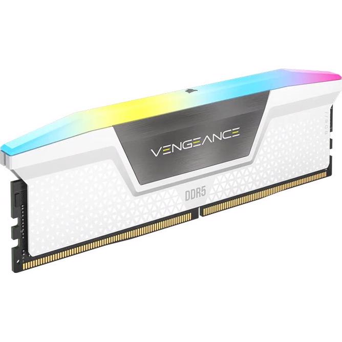 A large main feature product image of Corsair Vengeance RGB 32GB Kit (2x16GB) XMP DDR5-5200 C40 (White)