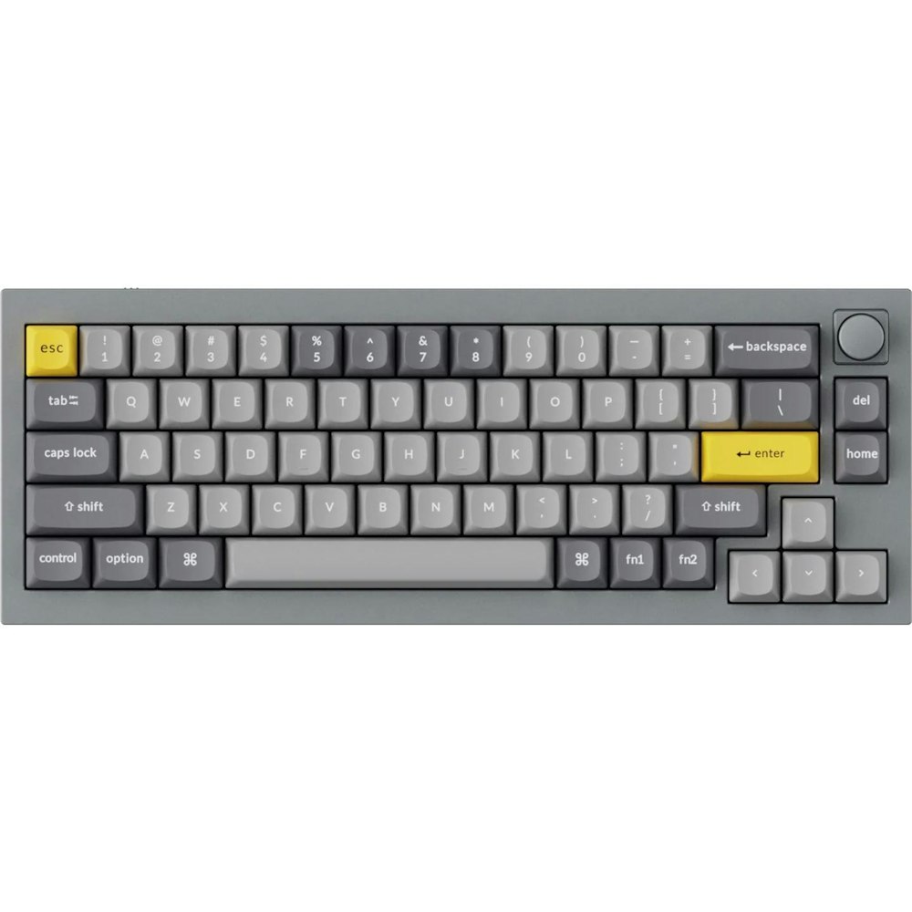 A large main feature product image of Keychron Q2 QMK 65% Mechanical Keyboard - Silver Grey (Brown Switch)