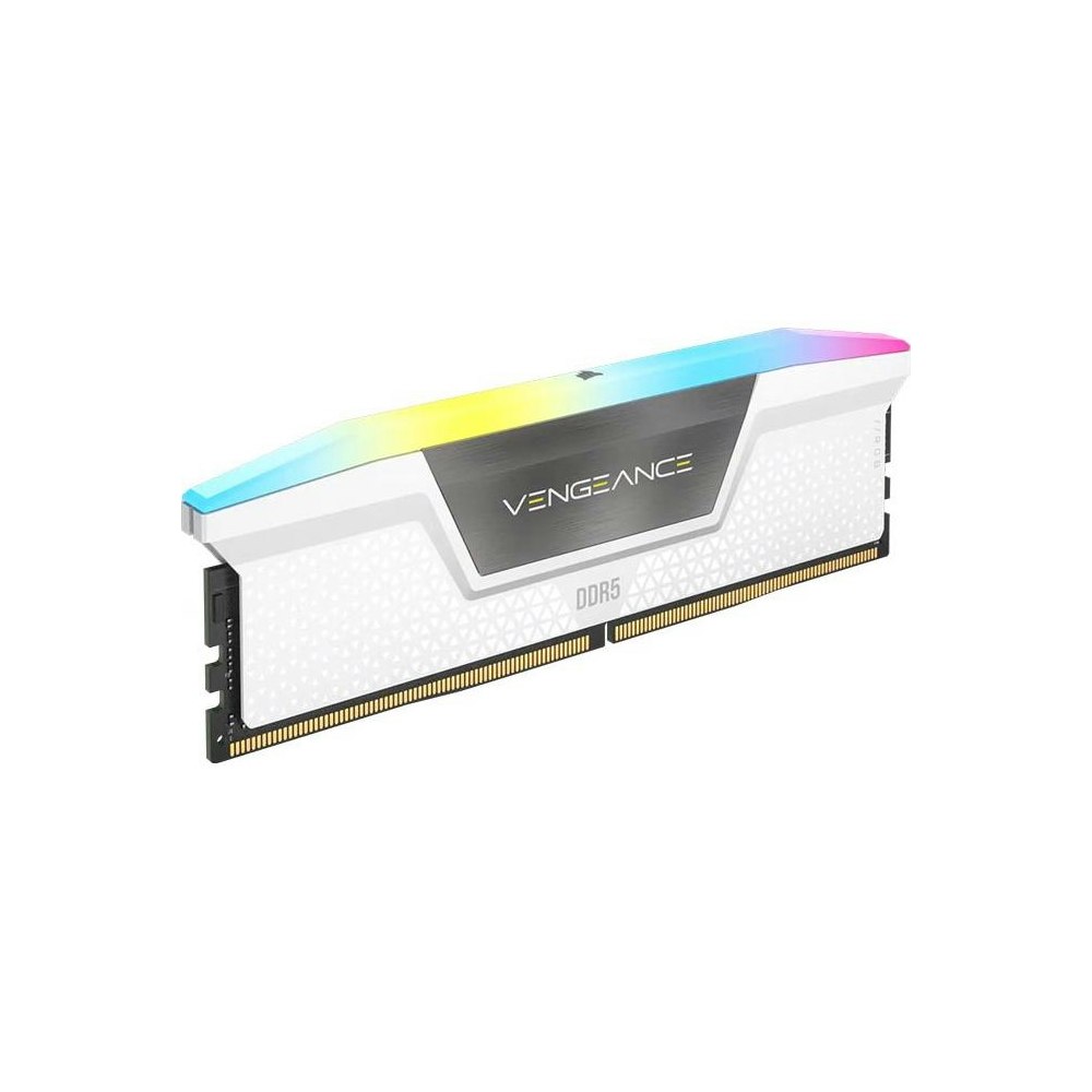 A large main feature product image of Corsair 32GB Kit (2x16GB) DDR5 Vengeance RGB C36 6000MT/s - White