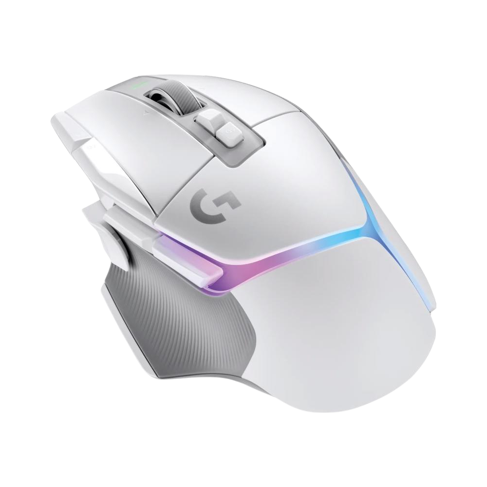 A large main feature product image of Logitech G502 X PLUS RGB Wireless Gaming Mouse - White