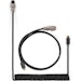 A product image of Keychron Custom Coiled Aviator Cable USB-C Cable with USB-A Adapter - Black
