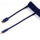 A small tile product image of Keychron Custom Coiled Aviator Cable USB-C Cable with USB-A Adapter - Blue