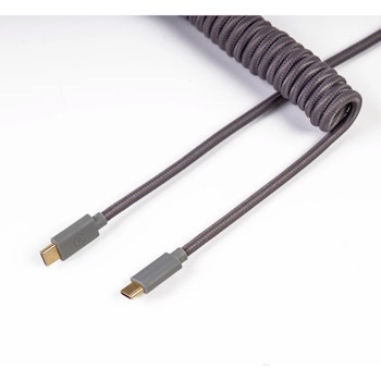 Product image of Keychron Custom Coiled Aviator Cable USB-C Cable with USB-A Adapter - Grey - Click for product page of Keychron Custom Coiled Aviator Cable USB-C Cable with USB-A Adapter - Grey