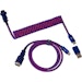 A product image of Keychron Premium Coiled Aviator Cable - Straight Purple