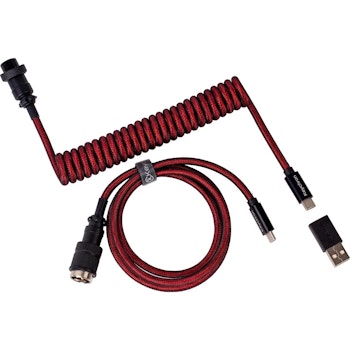 Product image of Keychron Premium Coiled Aviator Cable - Straight Red - Click for product page of Keychron Premium Coiled Aviator Cable - Straight Red