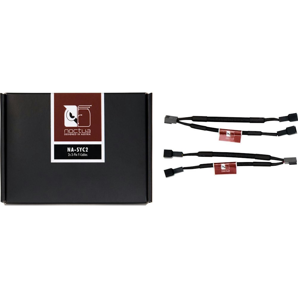 A large main feature product image of Noctua NA-SYC2 3 Pin Fan Y Cable 2-Pack
