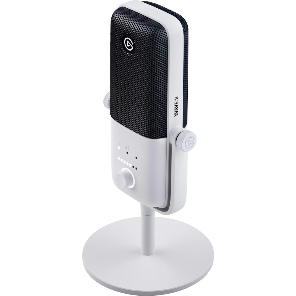 A large main feature product image of Elgato Wave 3 Premium Streaming Microphone - White