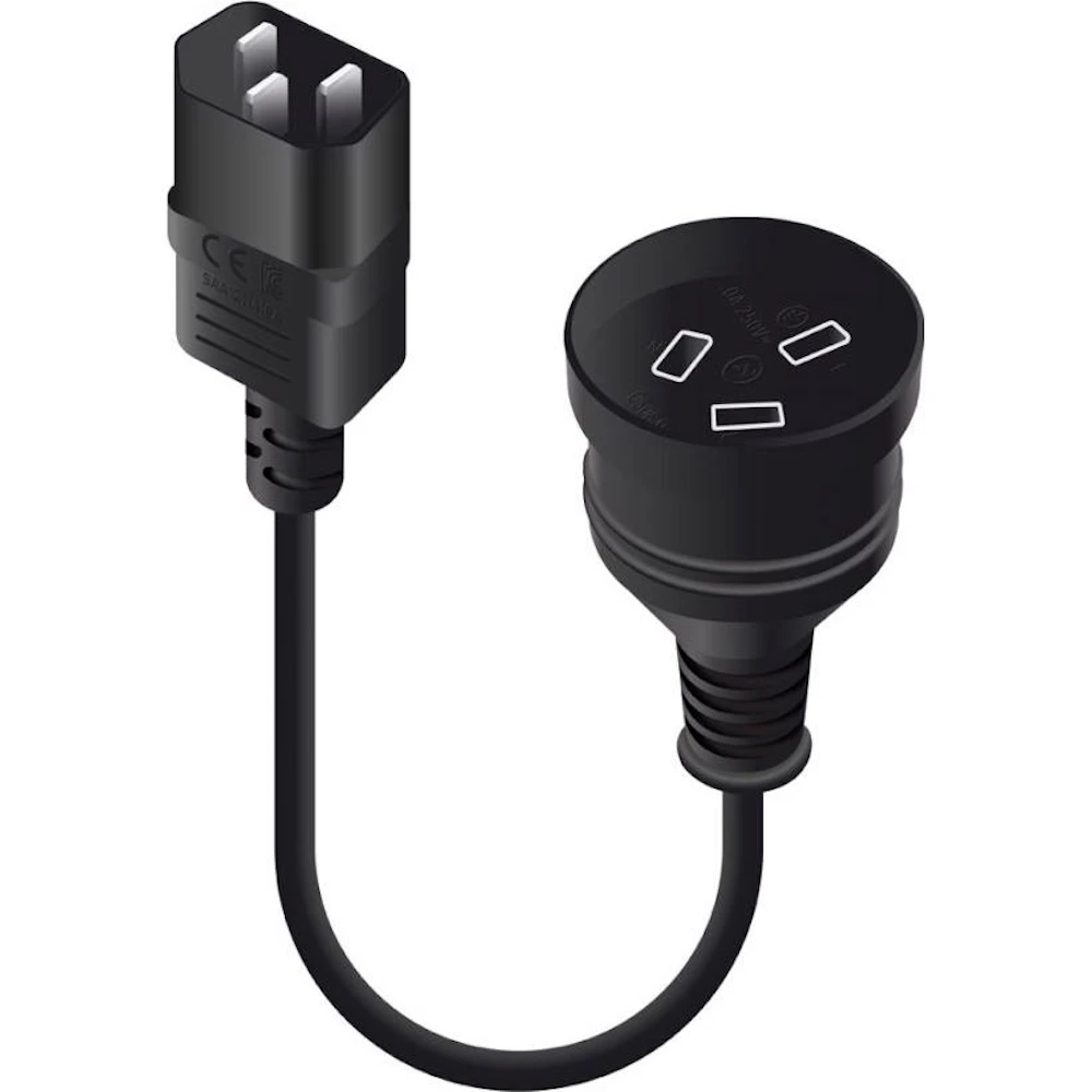 ALOGIC 0.15m IEC C14 to Aus 3 Pin Mains Plug Male to Female