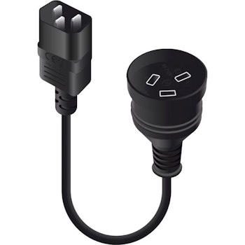 Product image of ALOGIC 0.15m IEC C14 to Aus 3 Pin Mains Plug Male to Female - Click for product page of ALOGIC 0.15m IEC C14 to Aus 3 Pin Mains Plug Male to Female