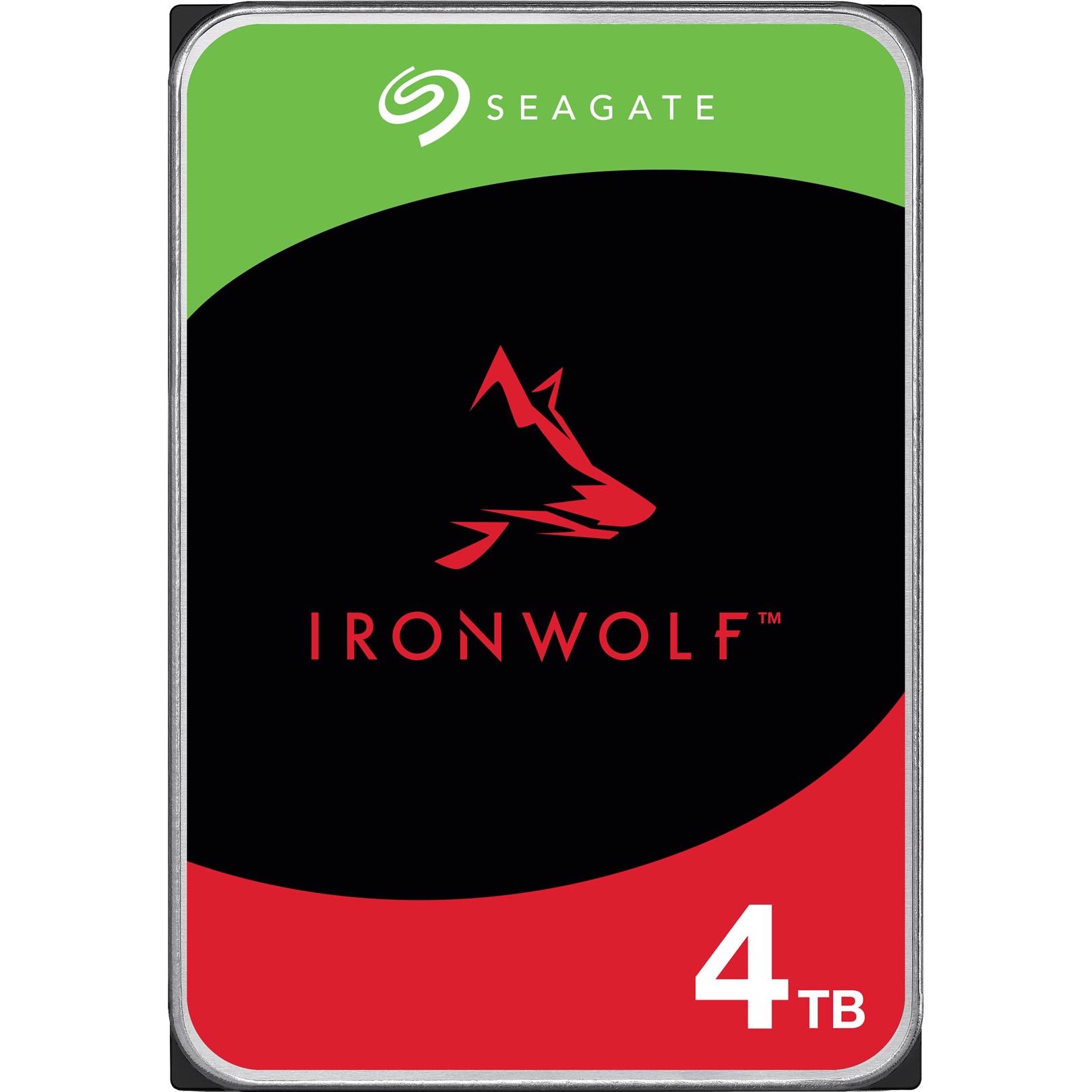 A large main feature product image of Seagate IronWolf 3.5" NAS HDD - 4TB 256MB