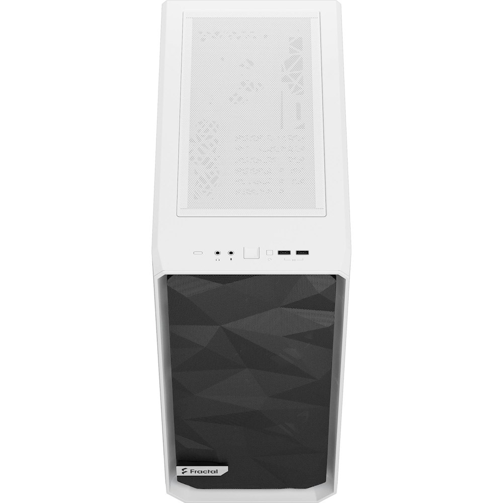 A large main feature product image of Fractal Design Meshify 2 Compact Lite TG Clear Tint Mid Tower Case - White