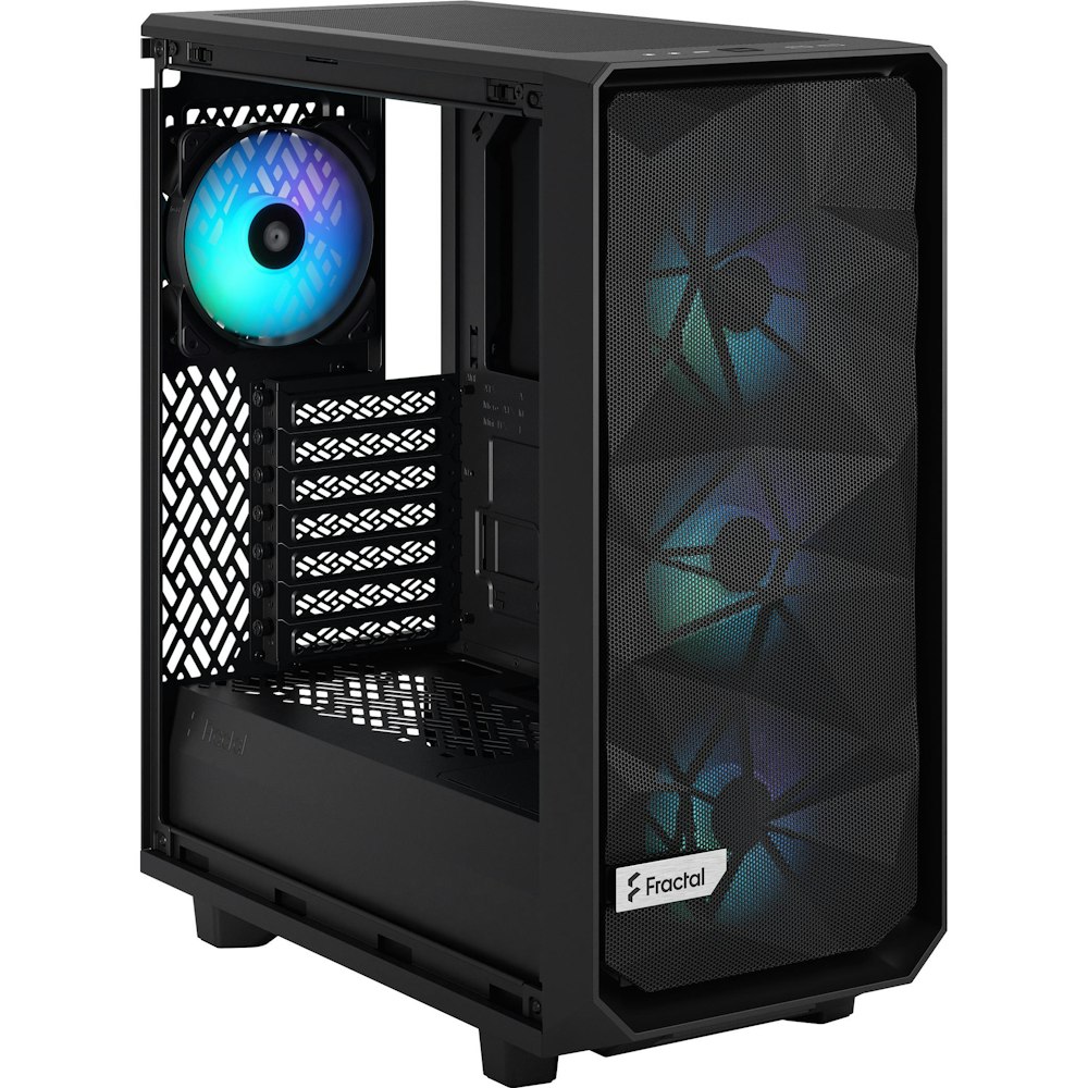 A large main feature product image of Fractal Design Meshify 2 Compact RGB TG Light Tint Mid Tower Case - Black