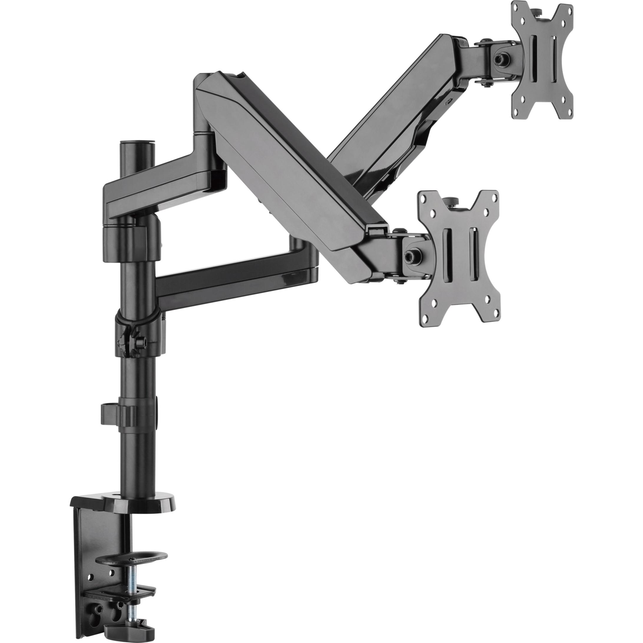 A large main feature product image of Brateck Interactive Counterbalanced Dual LCD Desk Mounted Monitor Arm- 17"-32"