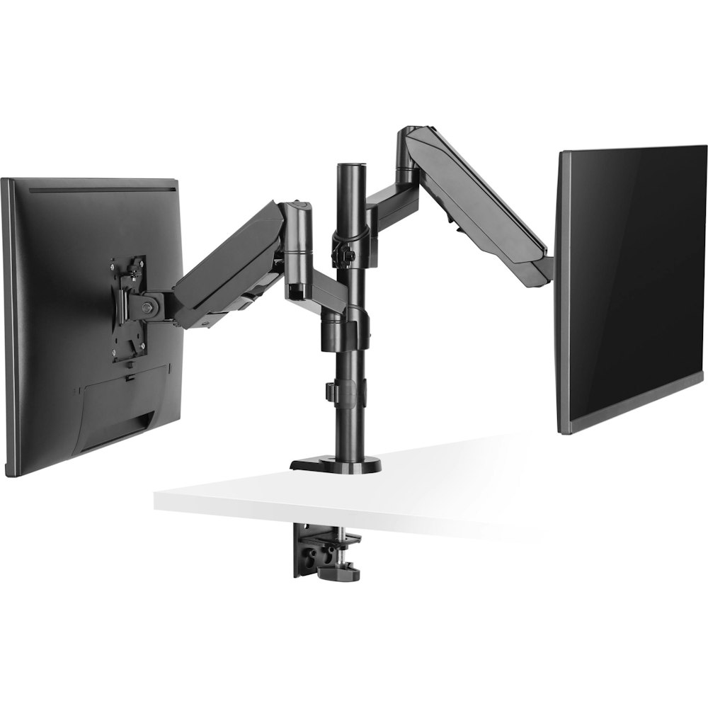 A large main feature product image of Brateck Interactive Counterbalanced Dual LCD Desk Mount - 17"-32"
